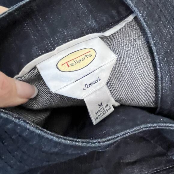 Talbots Denim Jean Jacket Women's Size M Stretch Trapeze Casual Career Boho - Picture 9 of 9